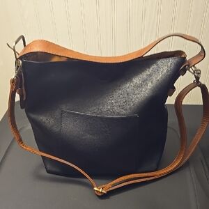 Black and Brown Leather Shoulder Bag